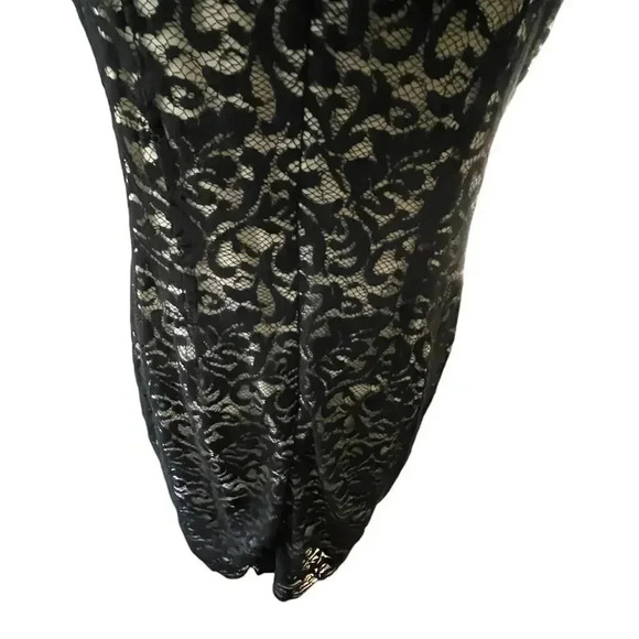 Whimsigoth Black Lace Cocktail Dress‎ One Shoulder Rosette The Limited L - Picture 4 of 16